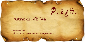 Putnoki Éva névjegykártya